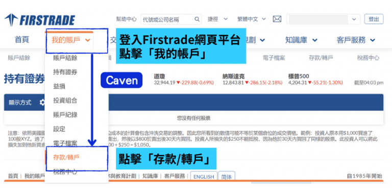 【Firstrade圖解電匯入金教學】第一證券-Caven投資成長家