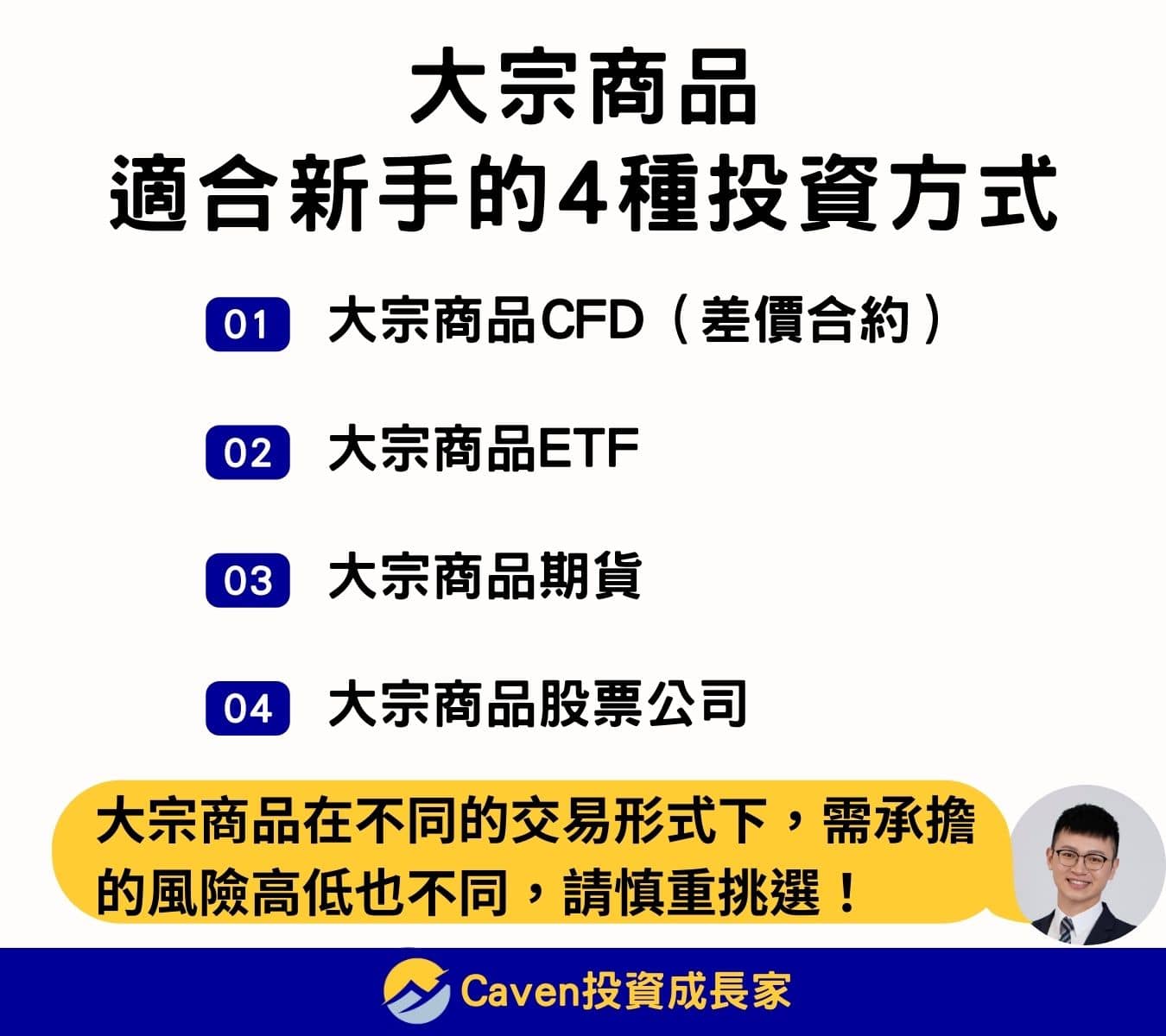 大宗商品適合新手的 4 種交易形式