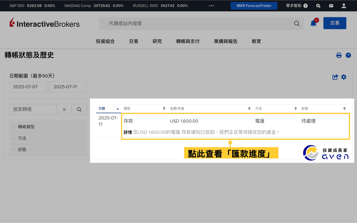盈透證券IB入金 Interactive Brokers