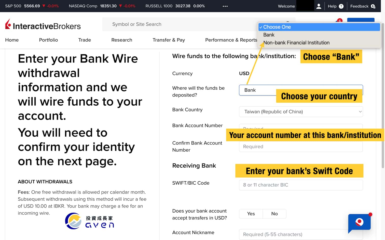 Interactive Brokers withdraw 13