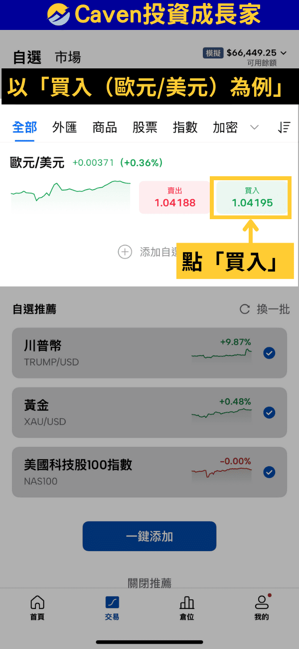 Mitrade 怎麼玩教學-下單交易