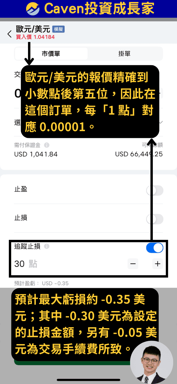 Mitrade 怎麼玩教學-追蹤止損市價單